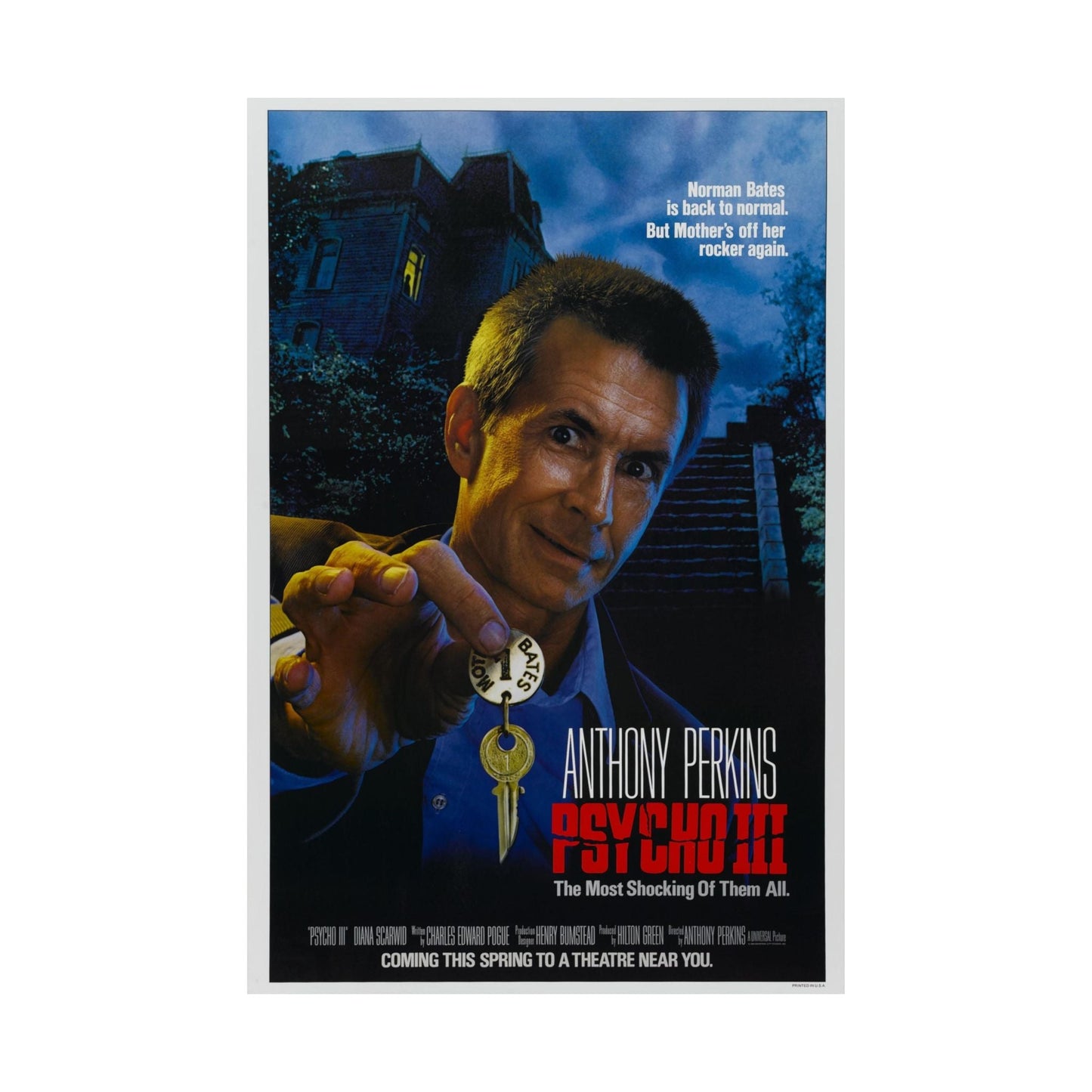 PSYCHO III 1986 - Paper Movie Poster-The Sticker Space