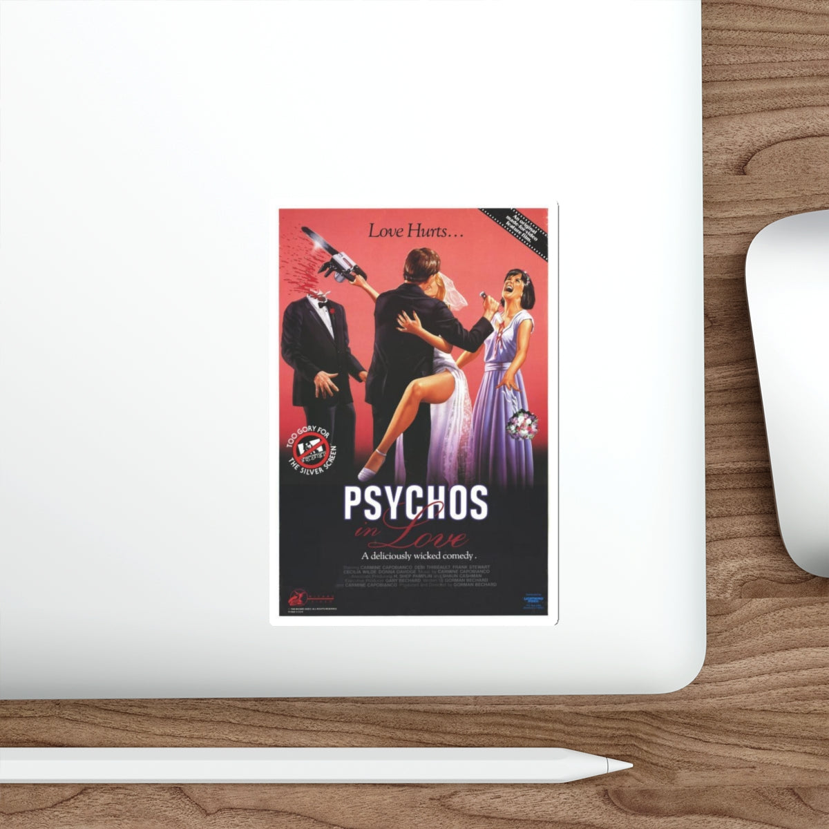 PSYCHOS IN LOVE 1987 Movie Poster STICKER Vinyl Die-Cut Decal-The Sticker Space