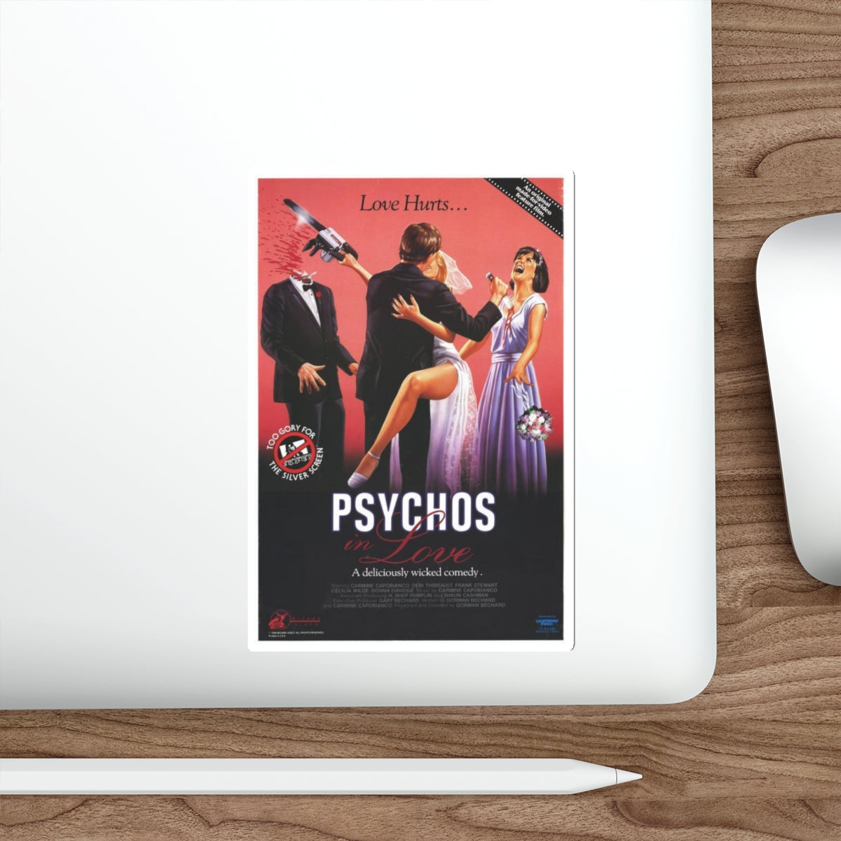 PSYCHOS IN LOVE 1987 Movie Poster STICKER Vinyl Die-Cut Decal-The Sticker Space