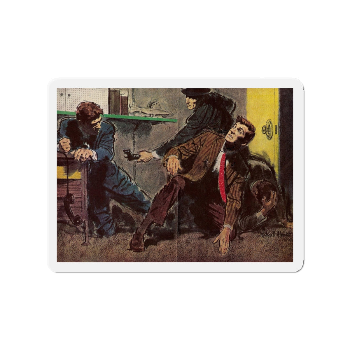 Publication unknown (2) (Magazine Illustration) Refrigerator Magnet-3" x 3"-The Sticker Space