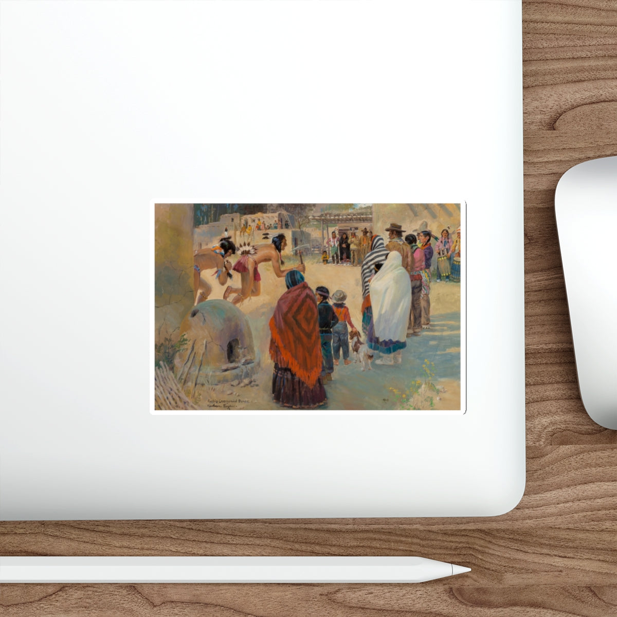 Pueblo Ceremonial Dance (Magazine Illustration) STICKER Vinyl Die-Cut Decal-The Sticker Space