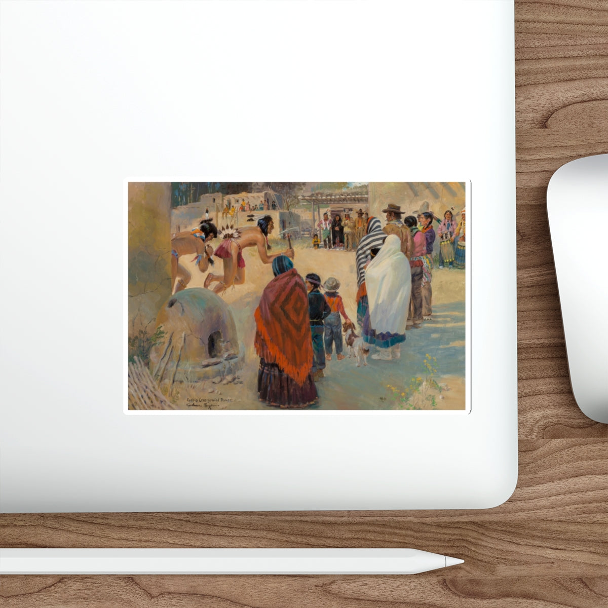 Pueblo Ceremonial Dance (Magazine Illustration) STICKER Vinyl Die-Cut Decal-The Sticker Space