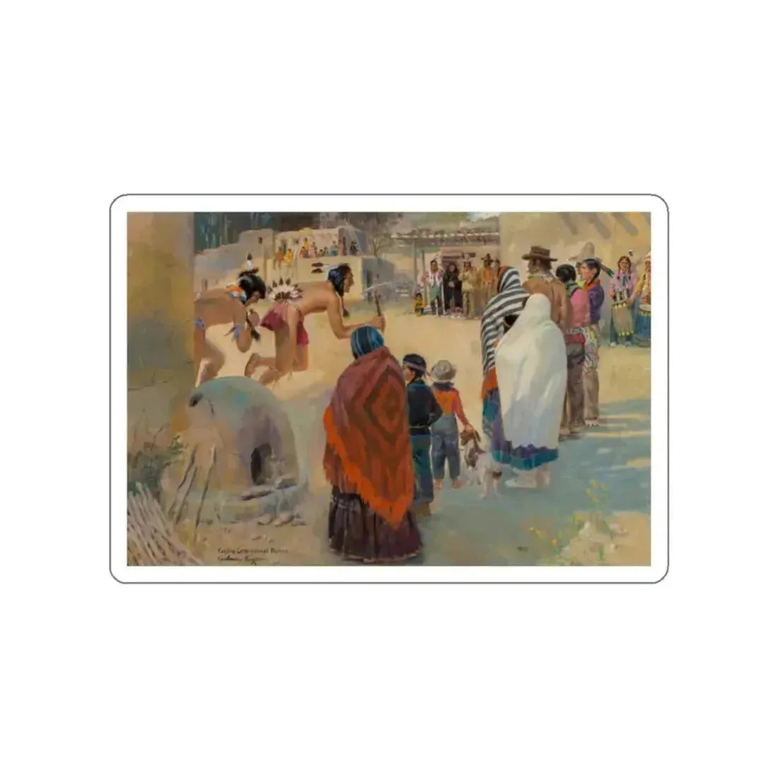 Pueblo Ceremonial Dance (Magazine Illustration) STICKER Vinyl Die-Cut Decal White Die-Cut 2 Inch - The Sticker Space