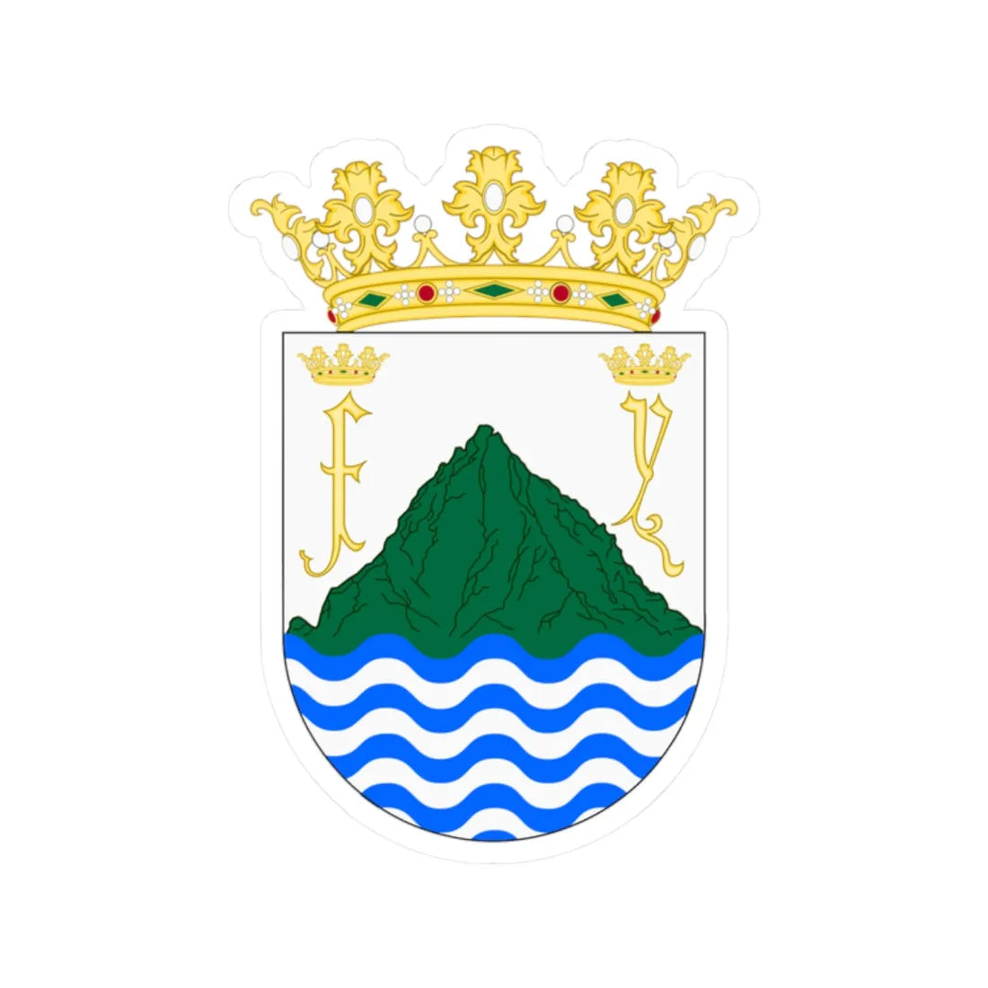 Puerto Plata Old Shield (Dominica) (Coat of Arms) STICKER Vinyl Kiss-Cut Decal 2 Inch White - The Sticker Space