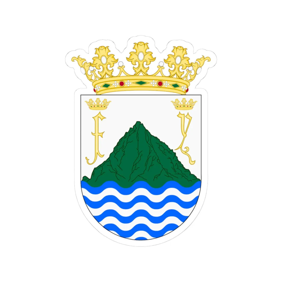 Puerto Plata Old Shield (Dominica) (Coat of Arms) STICKER Vinyl Kiss-Cut Decal 3 Inch White - The Sticker Space