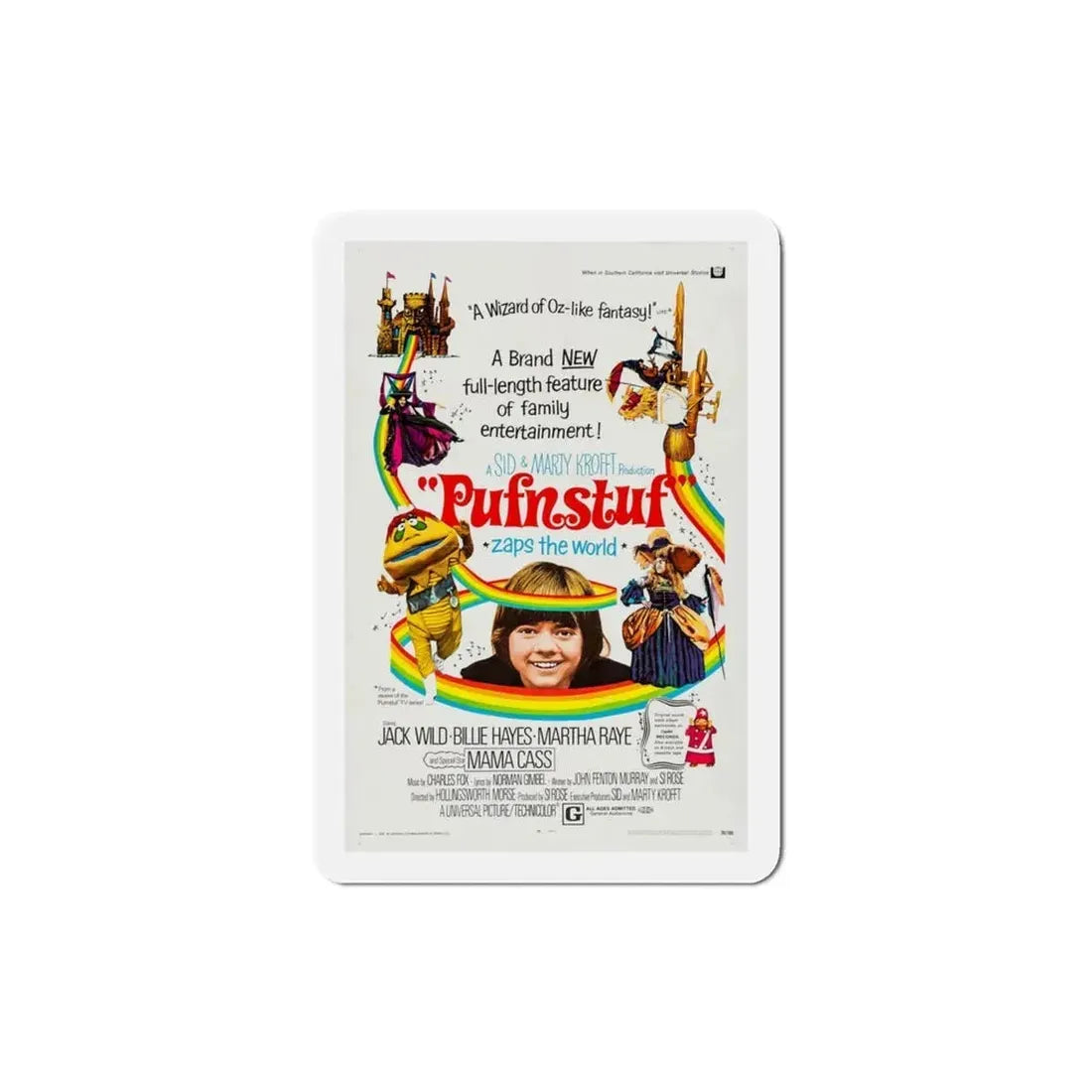 Pufnstuf 1970 Movie Poster Refrigerator Magnet 3 Inch - The Sticker Space