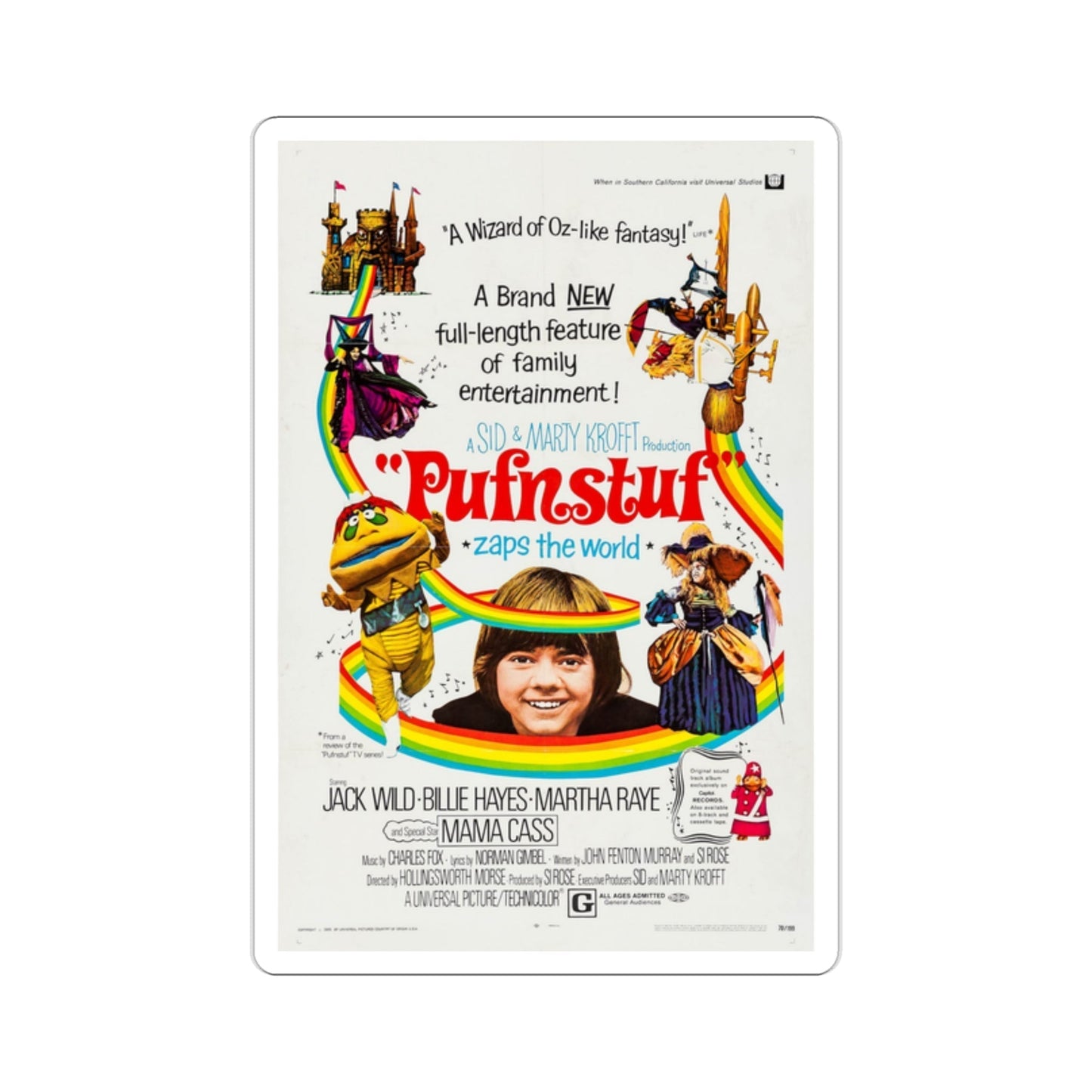 Pufnstuf 1970 Movie Poster STICKER Vinyl Die-Cut Decal-2 Inch-The Sticker Space