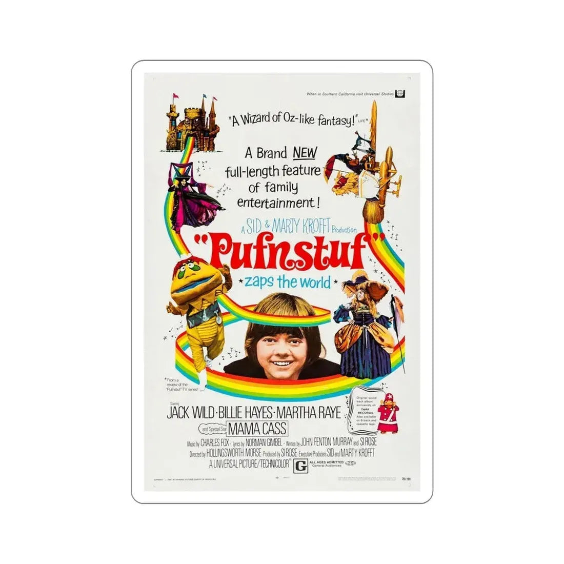Pufnstuf 1970 Movie Poster STICKER Vinyl Die-Cut Decal 6 Inch - The Sticker Space