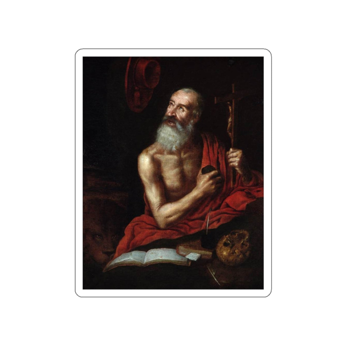 PUGA, Antonio - St Jerome (Artwork) STICKER Vinyl Die-Cut Decal-White-The Sticker Space