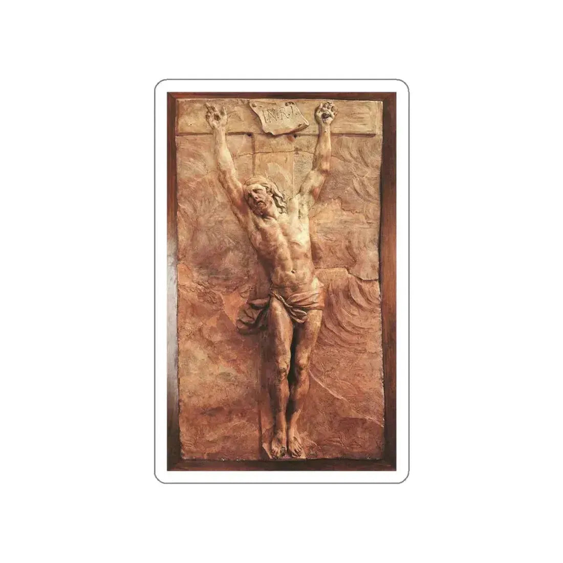 PUGET, Pierre -sculptures- Christ Dying on the Cross (Artwork) STICKER Vinyl Die-Cut Decal White Die-Cut 5 Inch - The Sticker Space