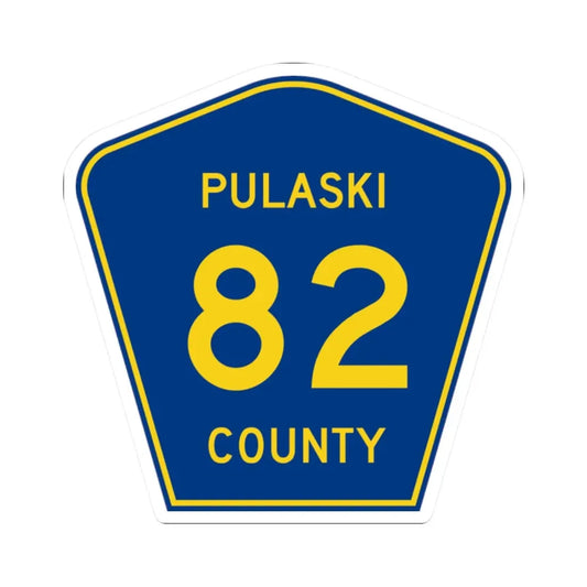 Pulaski County Route 82 AR (Arkansas) (Road Sign) STICKER Vinyl Kiss-Cut Decal 2 Inch White - The Sticker Space