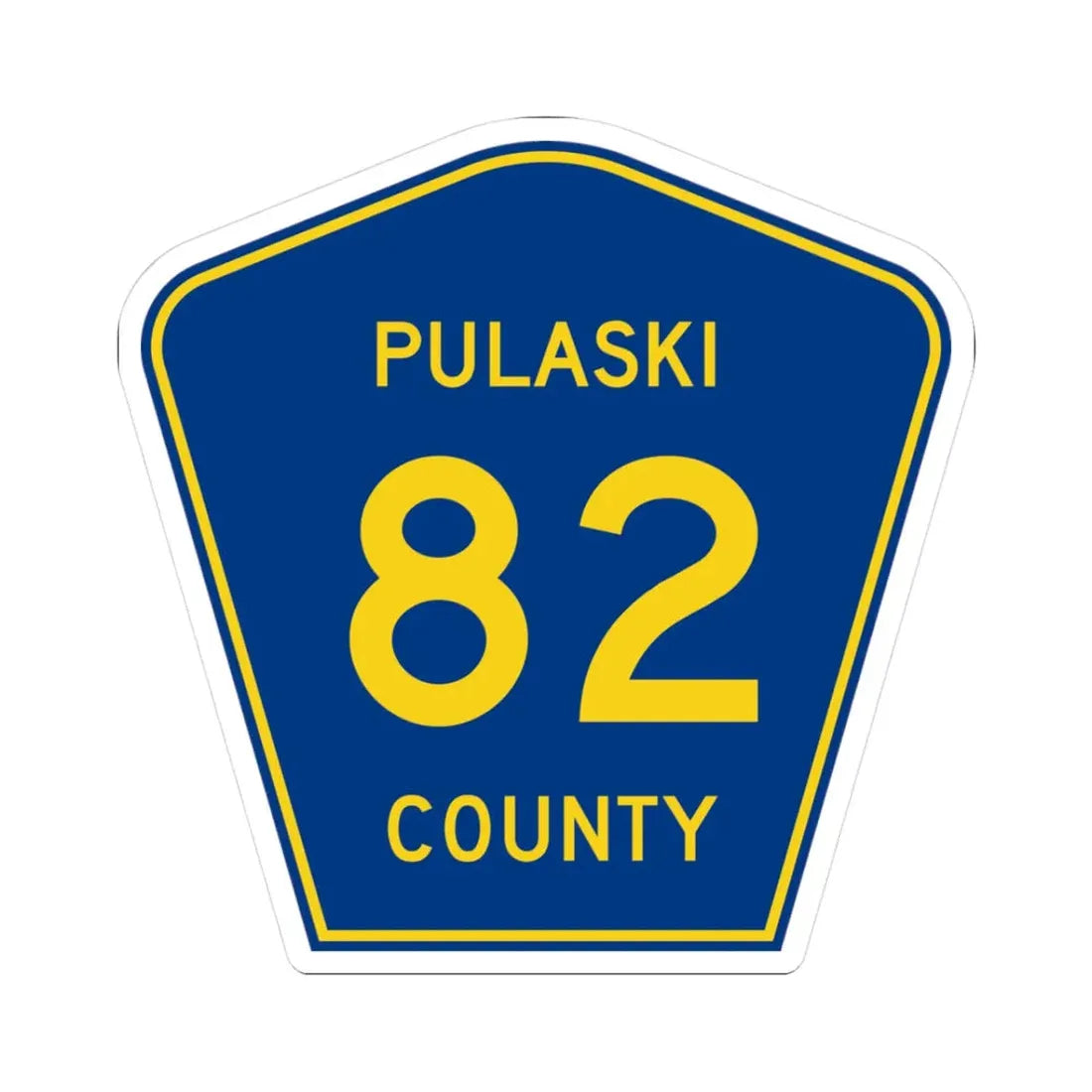 Pulaski County Route 82 AR (Arkansas) (Road Sign) STICKER Vinyl Kiss-Cut Decal 3 Inch White - The Sticker Space
