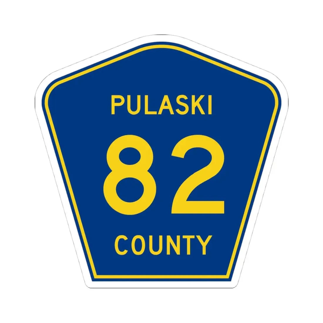 Pulaski County Route 82 AR (Arkansas) (Road Sign) STICKER Vinyl Kiss-Cut Decal 4 Inch White - The Sticker Space