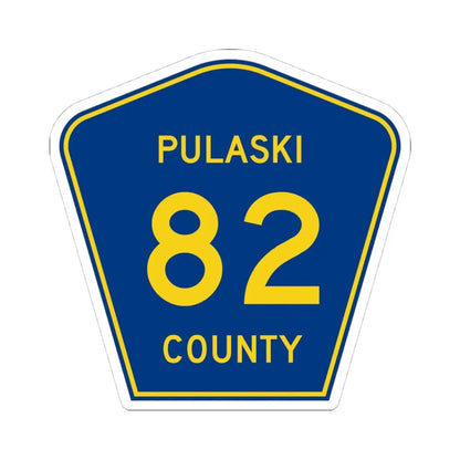 Pulaski County Route 82 AR (Arkansas) (Road Sign) STICKER Vinyl Kiss-Cut Decal 4 Inch White - The Sticker Space