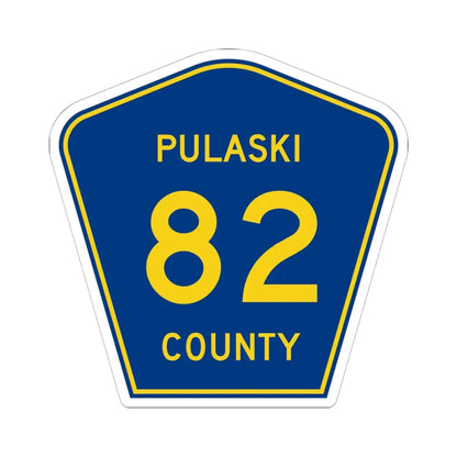 Pulaski County Route 82 AR (Arkansas) (Road Sign) STICKER Vinyl Kiss-Cut Decal 6 Inch White - The Sticker Space