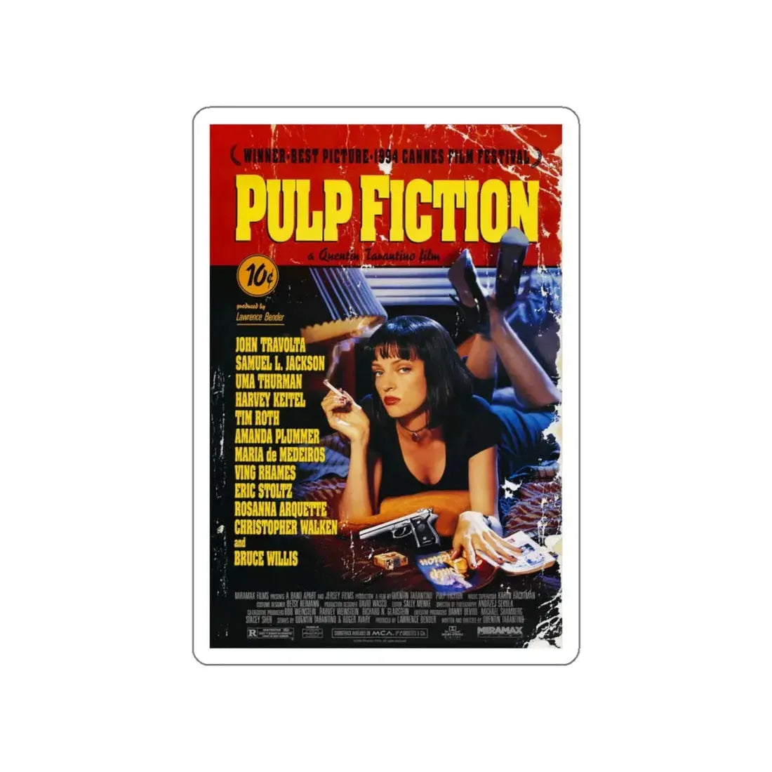 PULP FICTION (2) 1994 Movie Poster STICKER Vinyl Die-Cut Decal - The Sticker Space