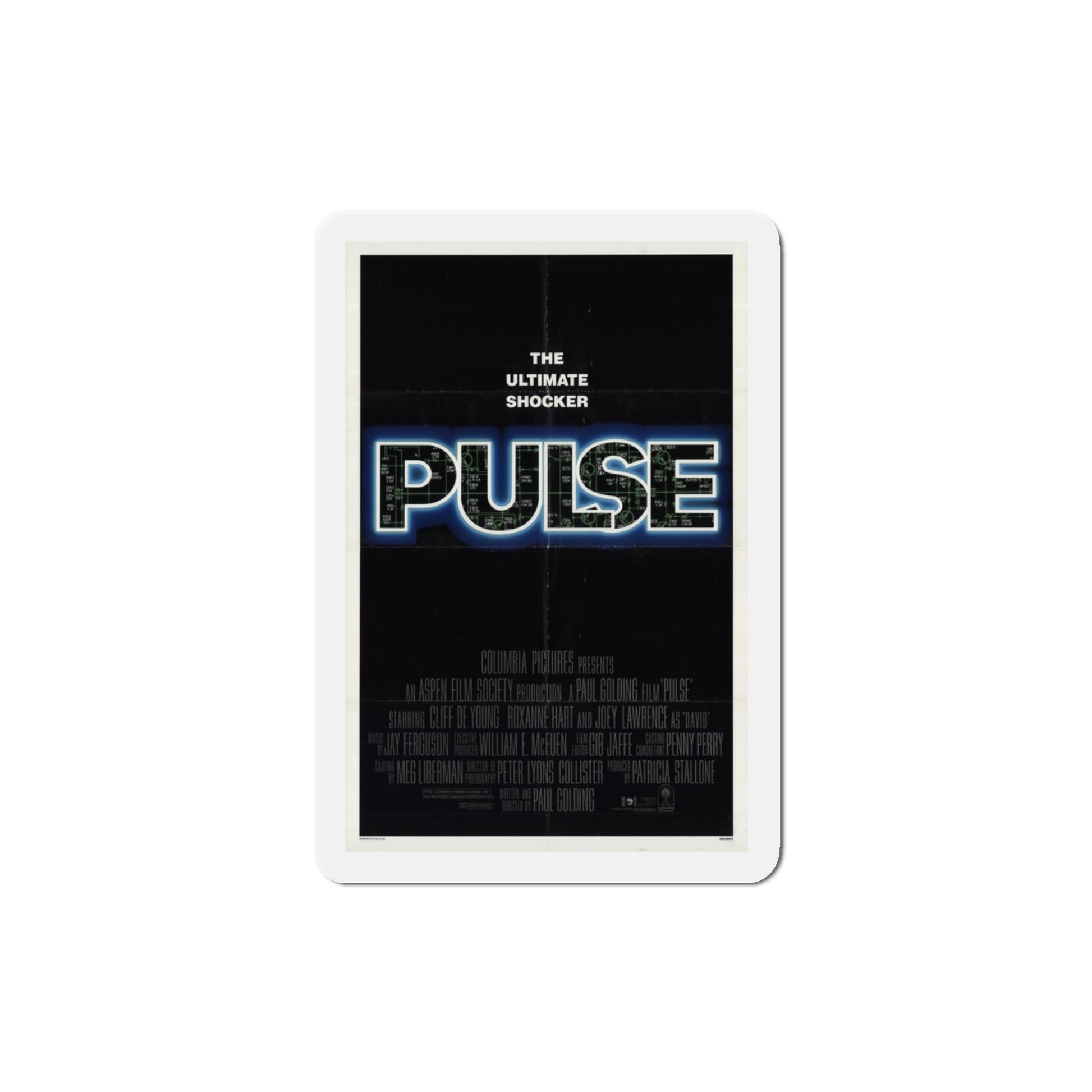 Pulse 1988 Movie Poster Die-Cut Magnet-3" x 3"-The Sticker Space