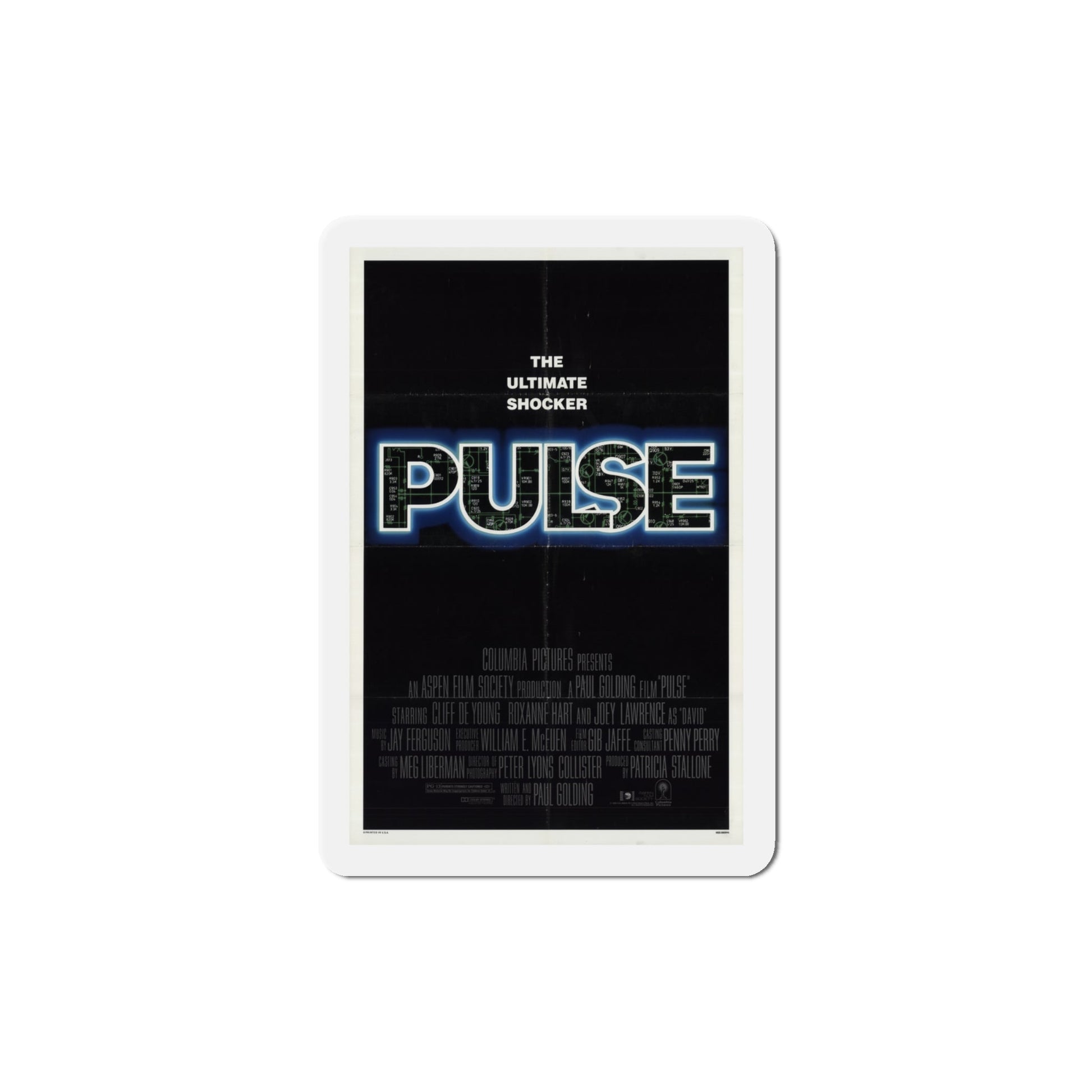 Pulse 1988 Movie Poster Die-Cut Magnet-4" x 4"-The Sticker Space