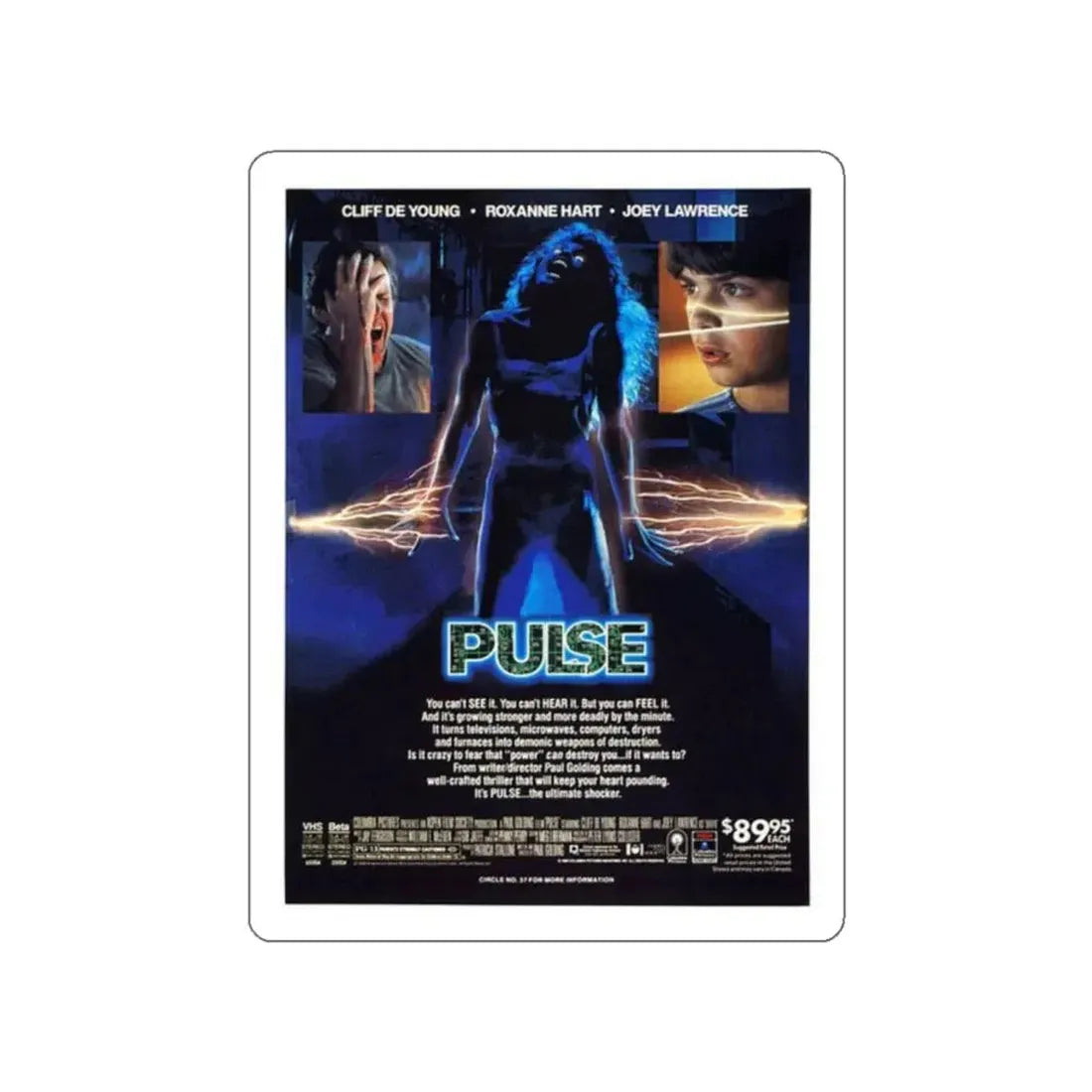 PULSE 1988 Movie Poster STICKER Vinyl Die-Cut Decal 2 Inch - The Sticker Space