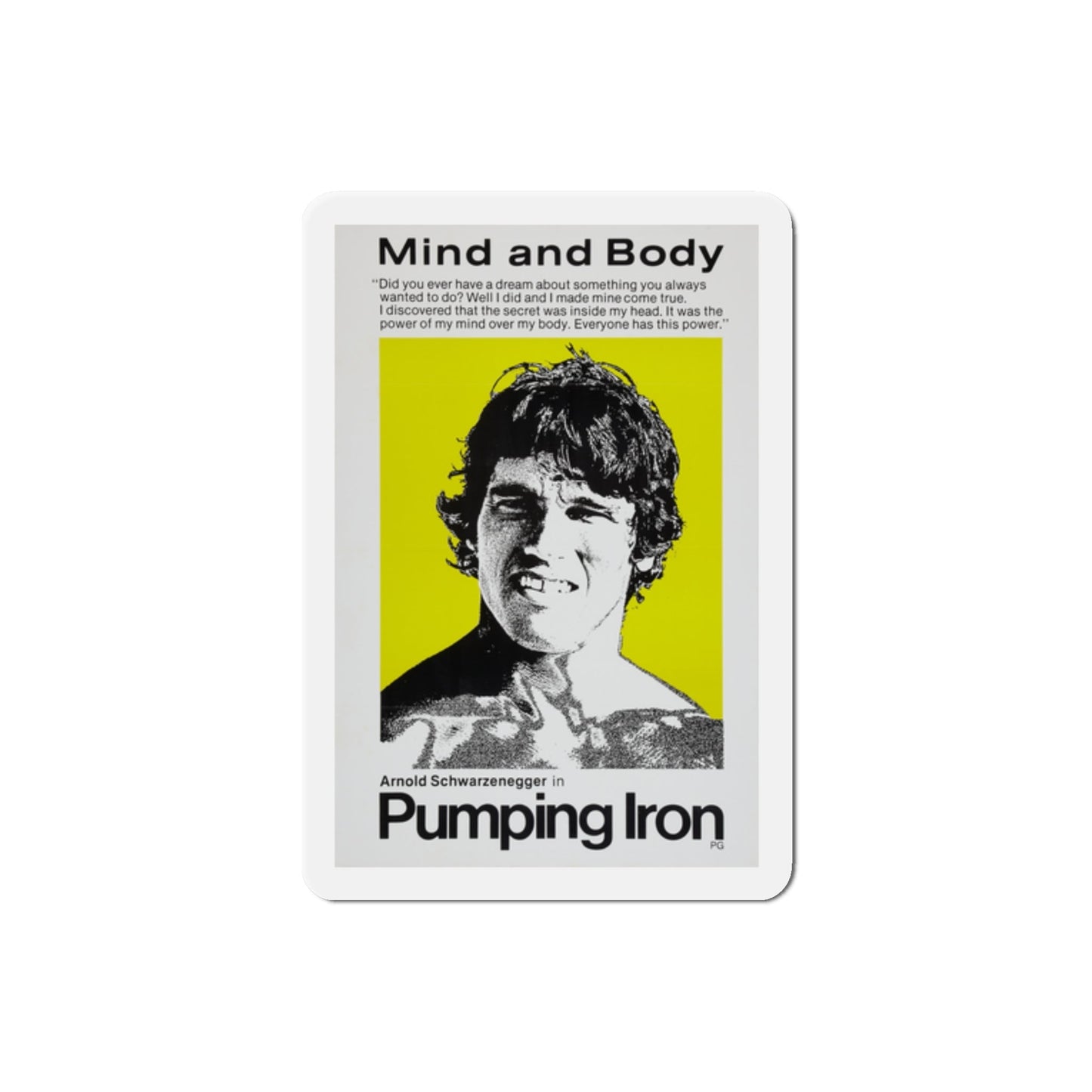 Pumping Iron 1977 2 Movie Poster Die-Cut Magnet-2 Inch-The Sticker Space