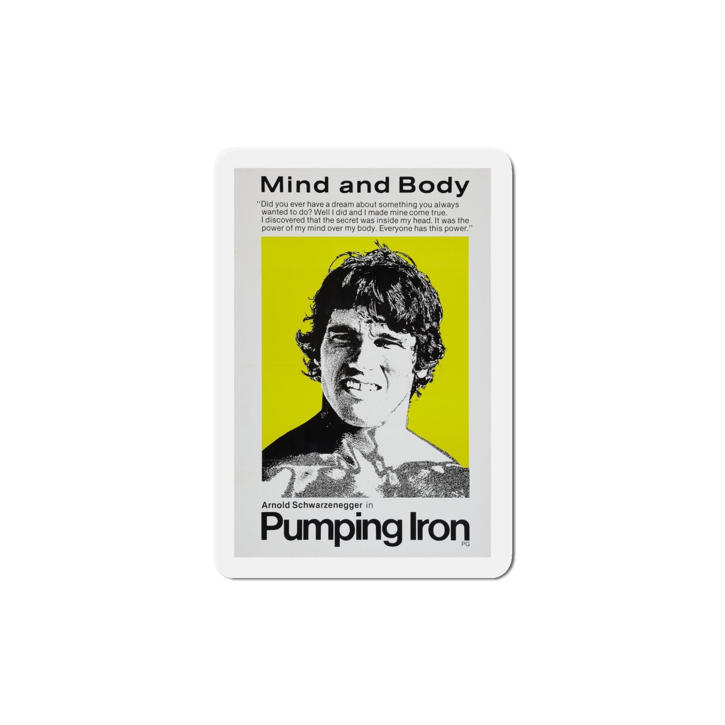 Pumping Iron 1977 2 Movie Poster Die-Cut Magnet-5 Inch-The Sticker Space