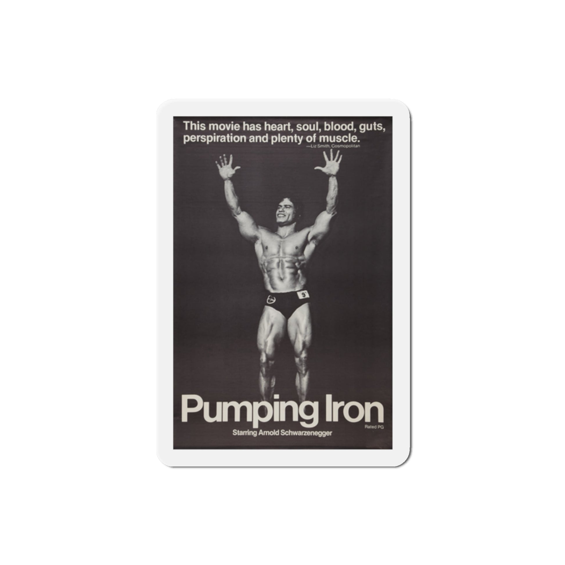 Pumping Iron 1977 Movie Poster Die-Cut Magnet-2 Inch-The Sticker Space