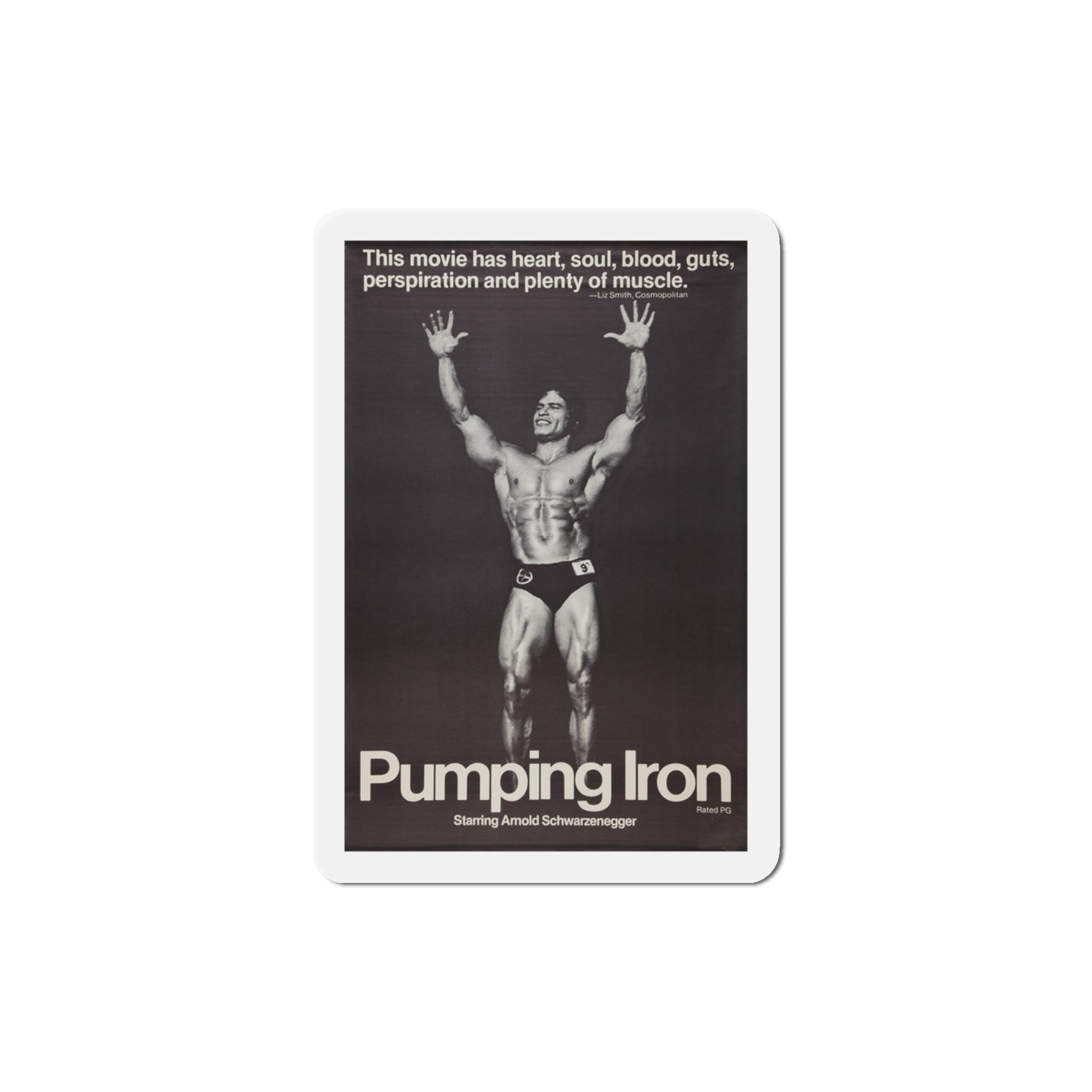 Pumping Iron 1977 Movie Poster Die-Cut Magnet-3 Inch-The Sticker Space