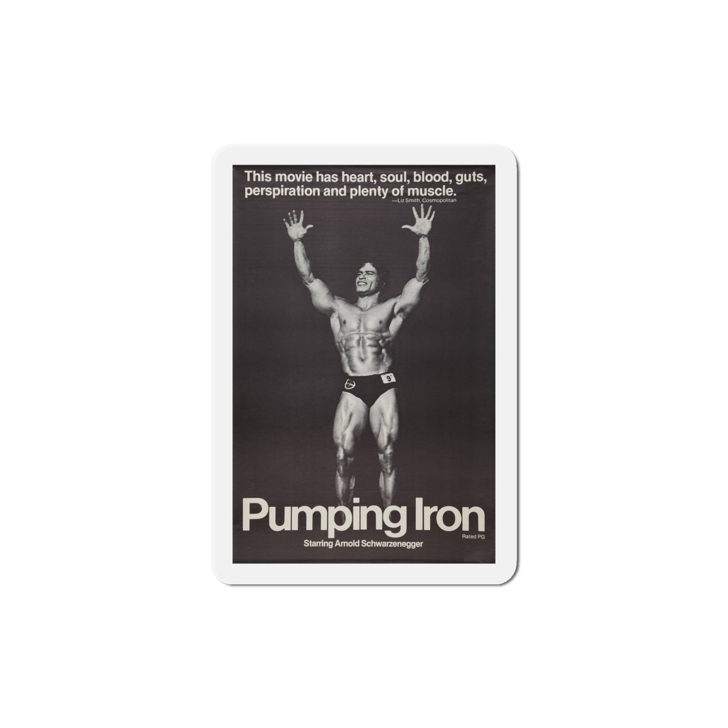 Pumping Iron 1977 Movie Poster Die-Cut Magnet-4 Inch-The Sticker Space