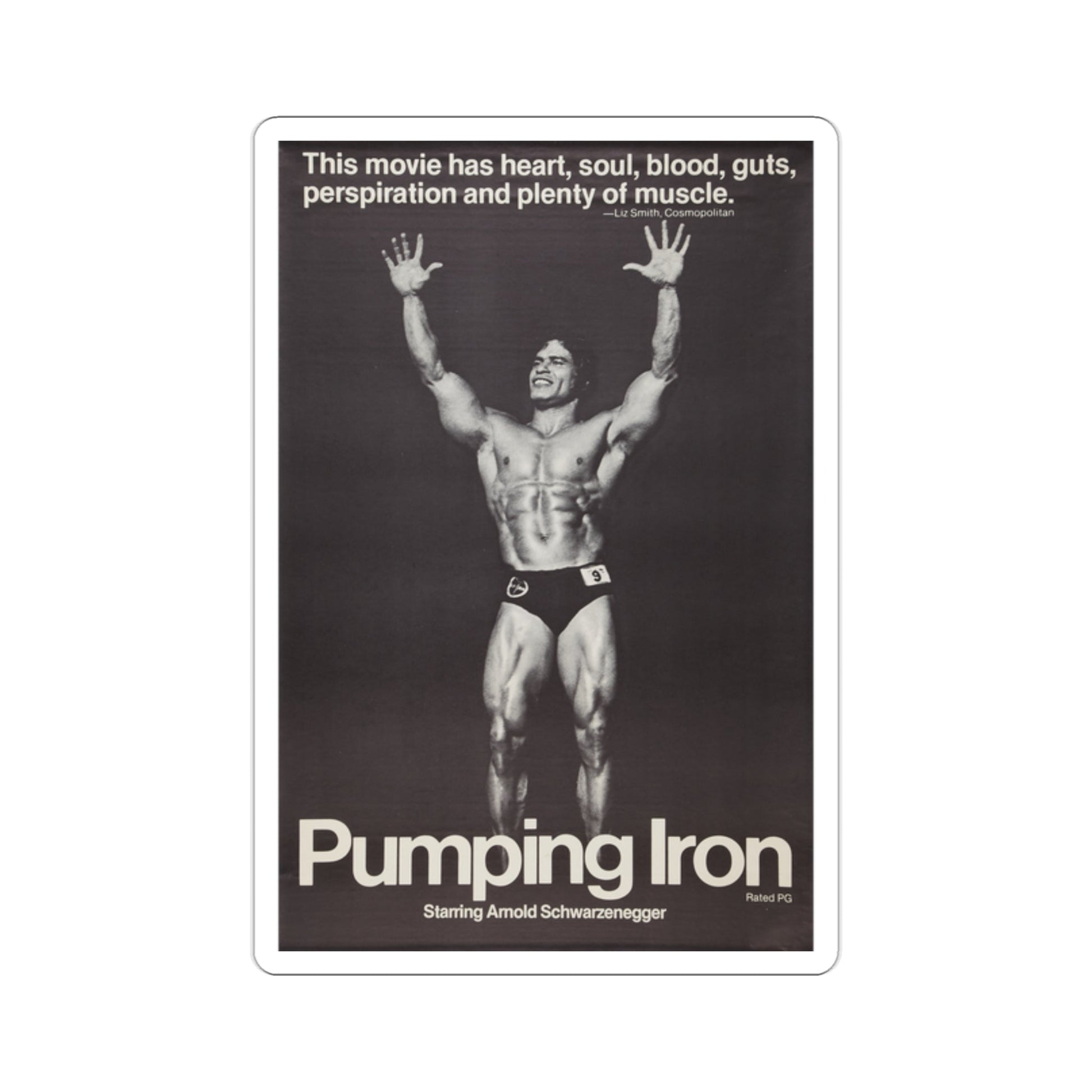 Pumping Iron 1977 Movie Poster STICKER Vinyl Die-Cut Decal-2 Inch-The Sticker Space