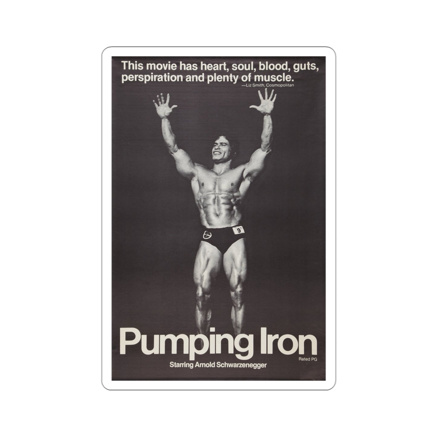 Pumping Iron 1977 Movie Poster STICKER Vinyl Die-Cut Decal-3 Inch-The Sticker Space