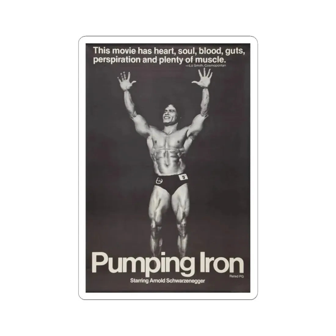 Pumping Iron 1977 Movie Poster - STICKER Vinyl Kiss-Cut Decal 2 Inch White - The Sticker Space