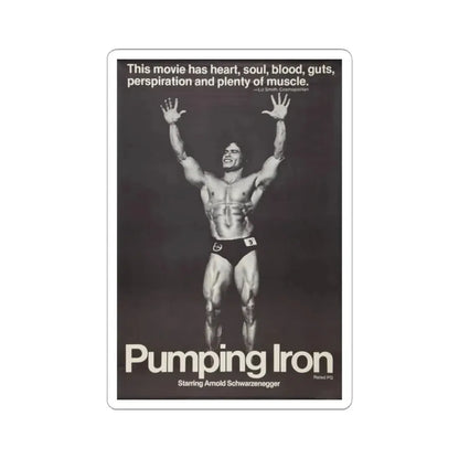 Pumping Iron 1977 Movie Poster - STICKER Vinyl Kiss-Cut Decal 2 Inch White - The Sticker Space