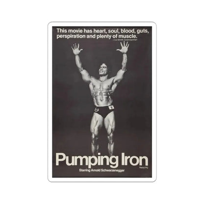 Pumping Iron 1977 Movie Poster - STICKER Vinyl Kiss-Cut Decal 4 Inch White - The Sticker Space