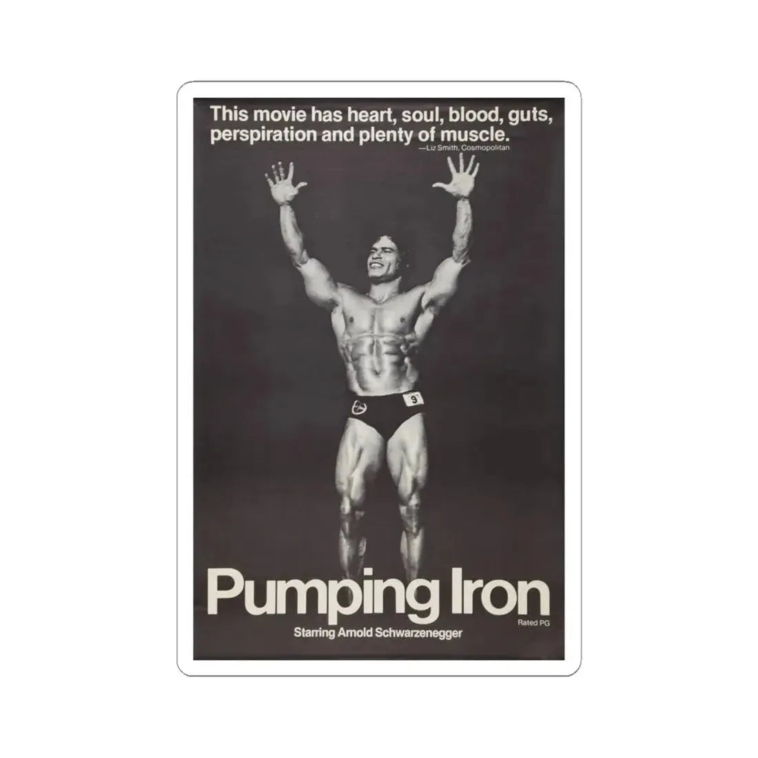 Pumping Iron 1977 Movie Poster - STICKER Vinyl Kiss-Cut Decal 6 Inch White - The Sticker Space
