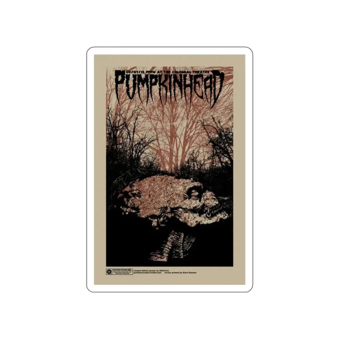 PUMPKINHEAD (RERELEASE) 1988 Movie Poster STICKER Vinyl Die-Cut Decal 3 Inch - The Sticker Space