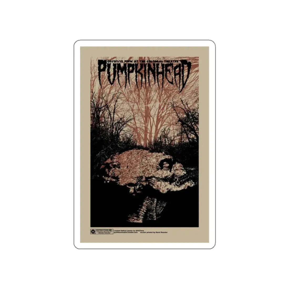 PUMPKINHEAD (RERELEASE) 1988 Movie Poster STICKER Vinyl Die-Cut Decal 4 Inch - The Sticker Space
