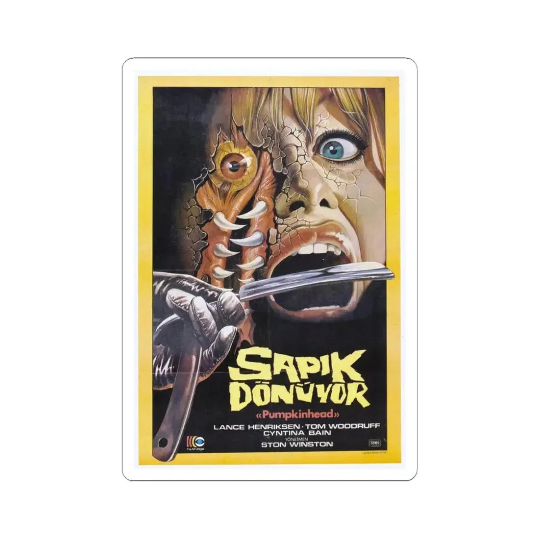 PUMPKINHEAD (TURKISH) 1988 Movie Poster - STICKER Vinyl Kiss-Cut Decal 6 Inch White - The Sticker Space