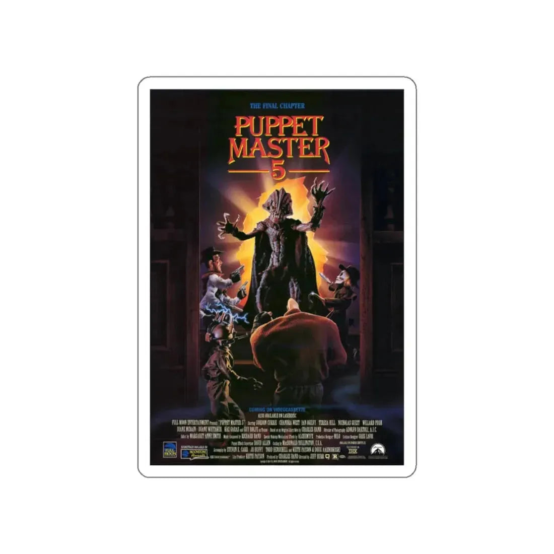 PUPPET MASTER 5 1994 Movie Poster STICKER Vinyl Die-Cut Decal - The Sticker Space