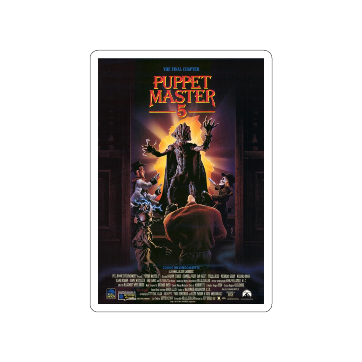 PUPPET MASTER 5 1994 Movie Poster STICKER Vinyl Die-Cut Decal-White-The Sticker Space