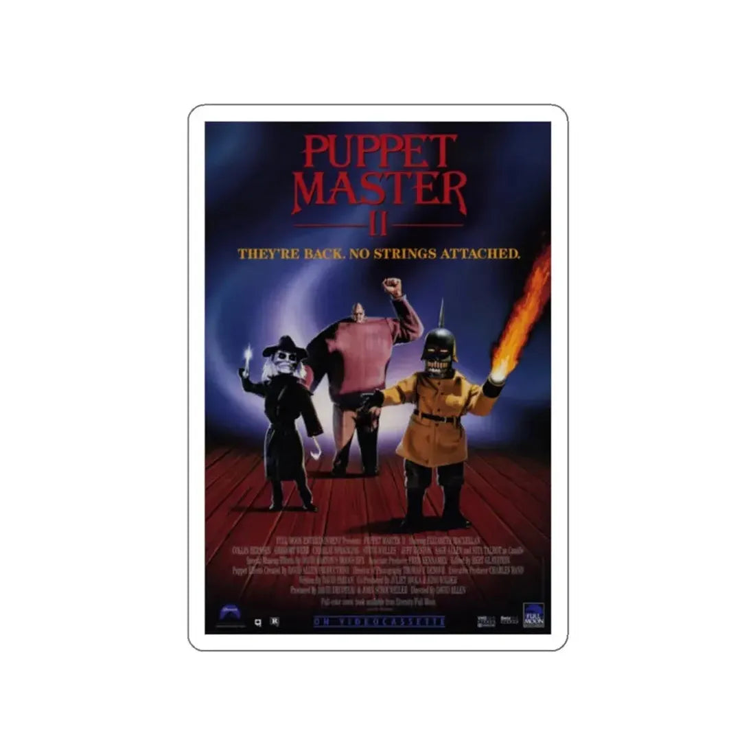 PUPPET MASTER II 1990 Movie Poster STICKER Vinyl Die-Cut Decal 2 Inch - The Sticker Space