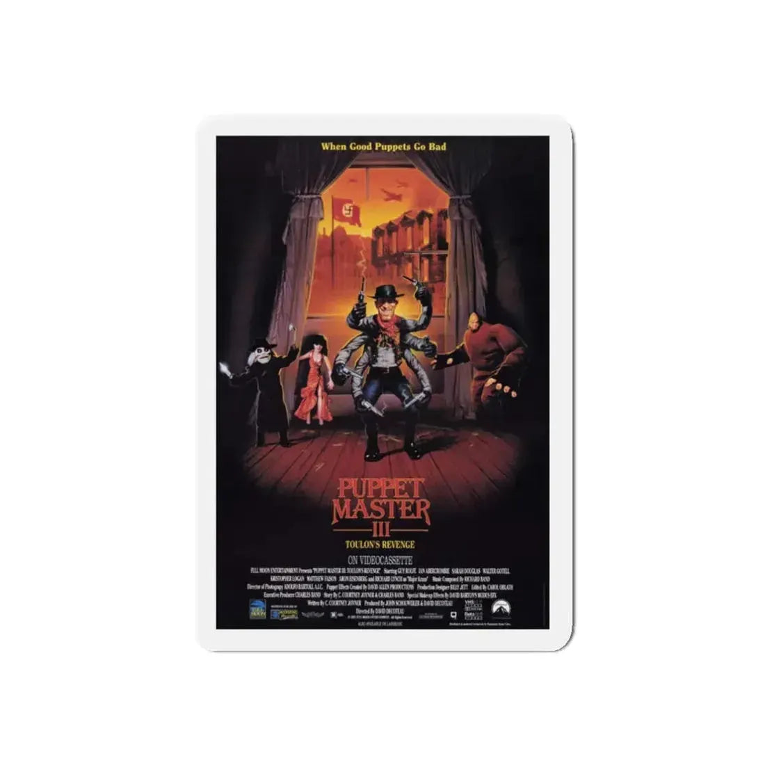 PUPPET MASTER III TOULON'S REVENGE 1991 Movie Poster - Refrigerator Magnet 3 Inch Die-Cut - The Sticker Space