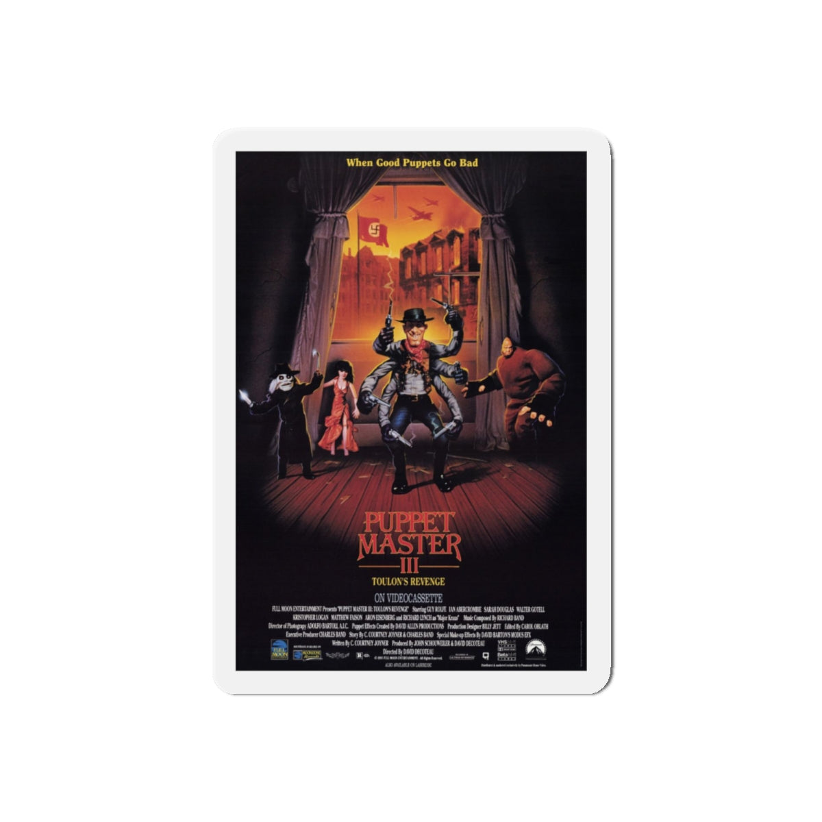 PUPPET MASTER III TOULON'S REVENGE 1991 Movie Poster - Refrigerator Magnet-4" x 4"-The Sticker Space