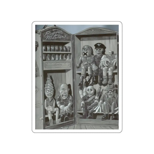 PUPPET MASTER (UNUSED) 1989 Movie Poster STICKER Vinyl Die-Cut Decal 2 Inch - The Sticker Space