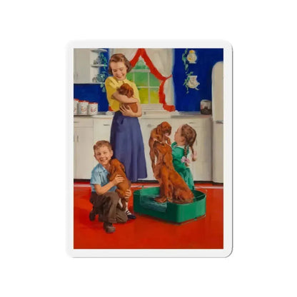 Puppy Love (Magazine Illustration) Refrigerator Magnet 3 Inch Die-Cut - The Sticker Space