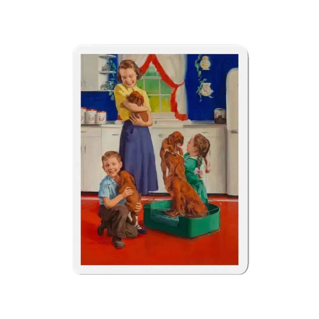 Puppy Love (Magazine Illustration) Refrigerator Magnet 4 Inch Die-Cut - The Sticker Space