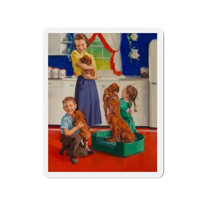 Puppy Love (Magazine Illustration) Refrigerator Magnet - The Sticker Space