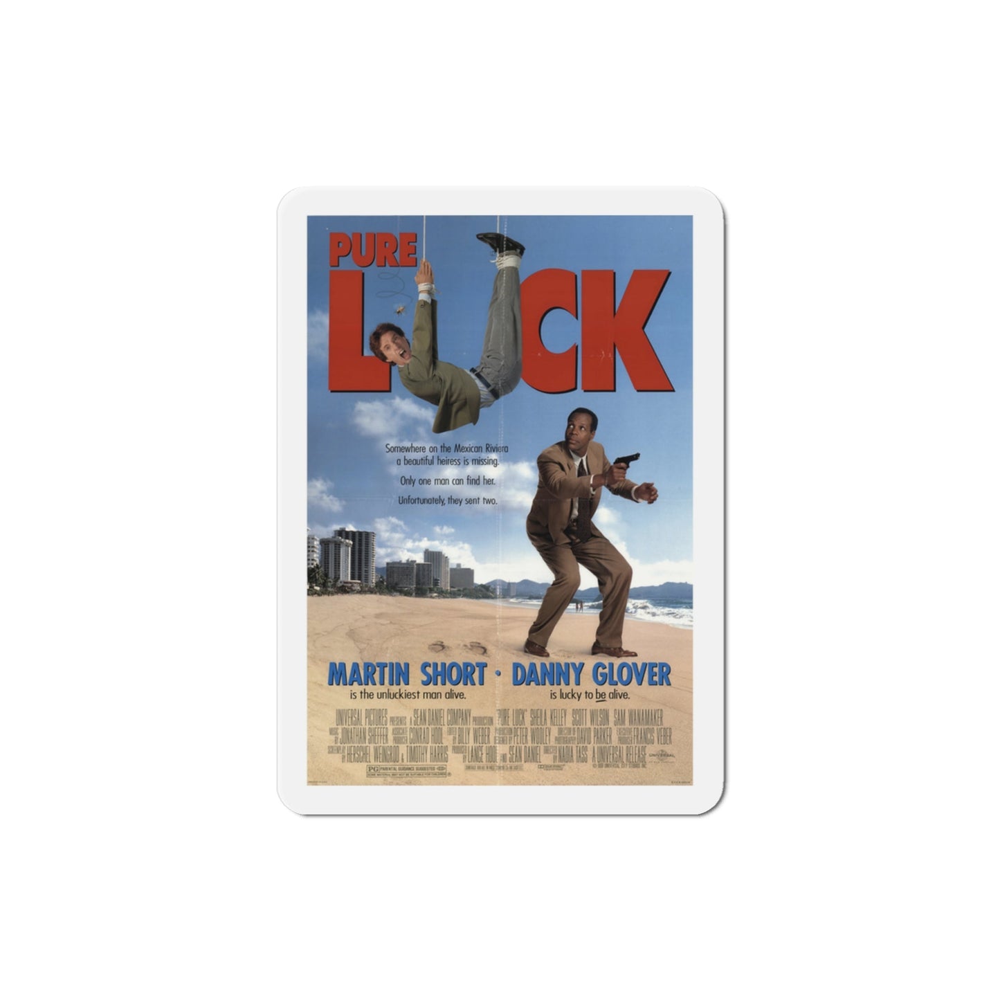 Pure Luck 1991 Movie Poster Die-Cut Magnet-3" x 3"-The Sticker Space