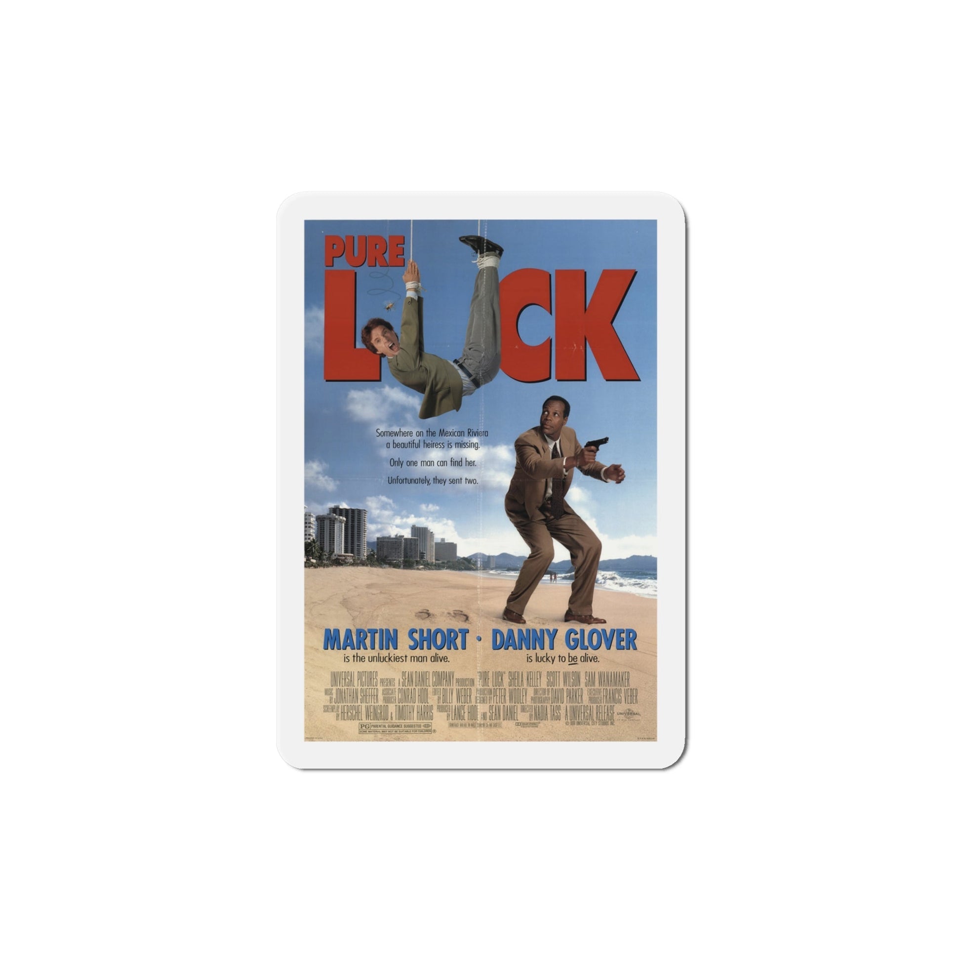 Pure Luck 1991 Movie Poster Die-Cut Magnet-6 Inch-The Sticker Space