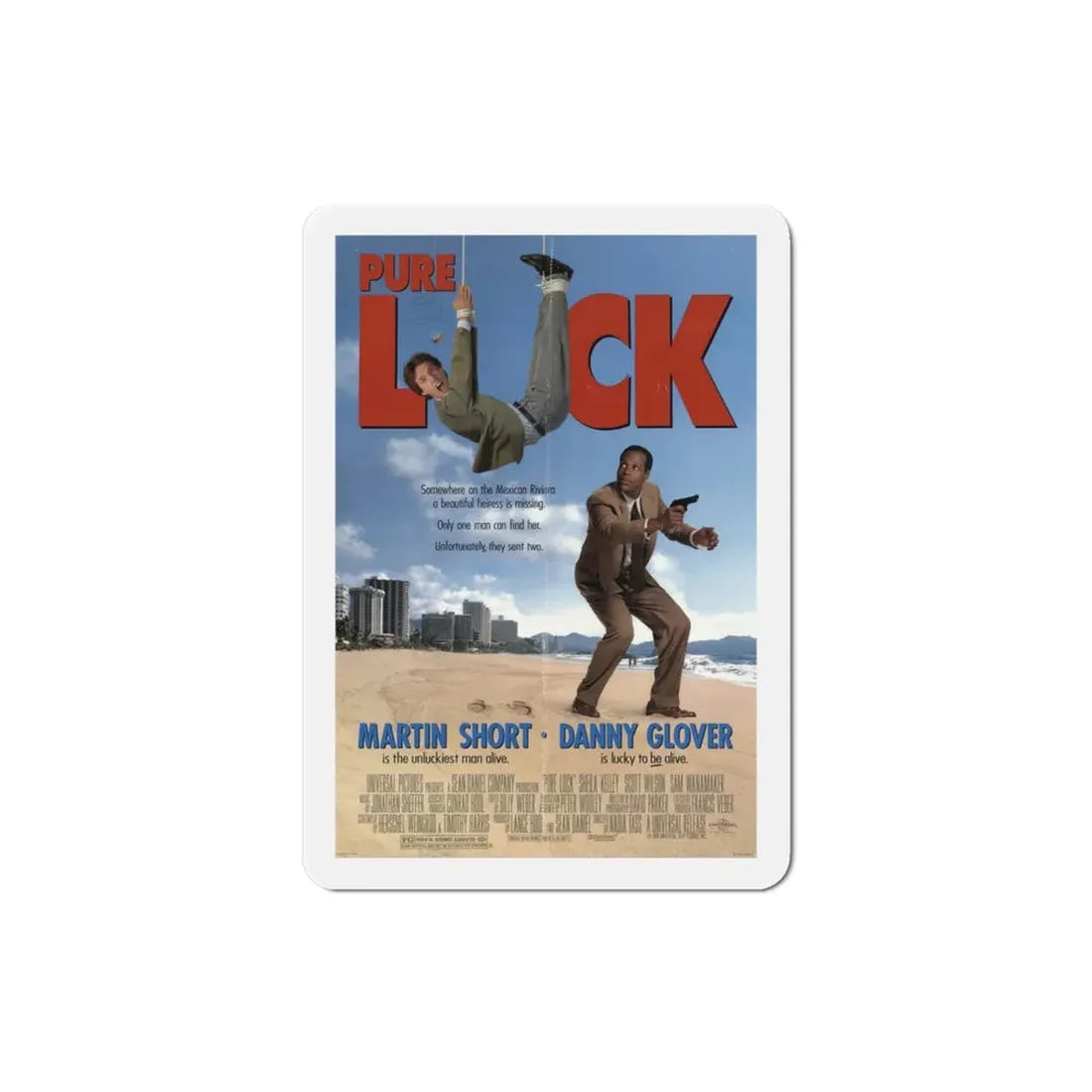 Pure Luck 1991 Movie Poster Refrigerator Magnet - The Sticker Space