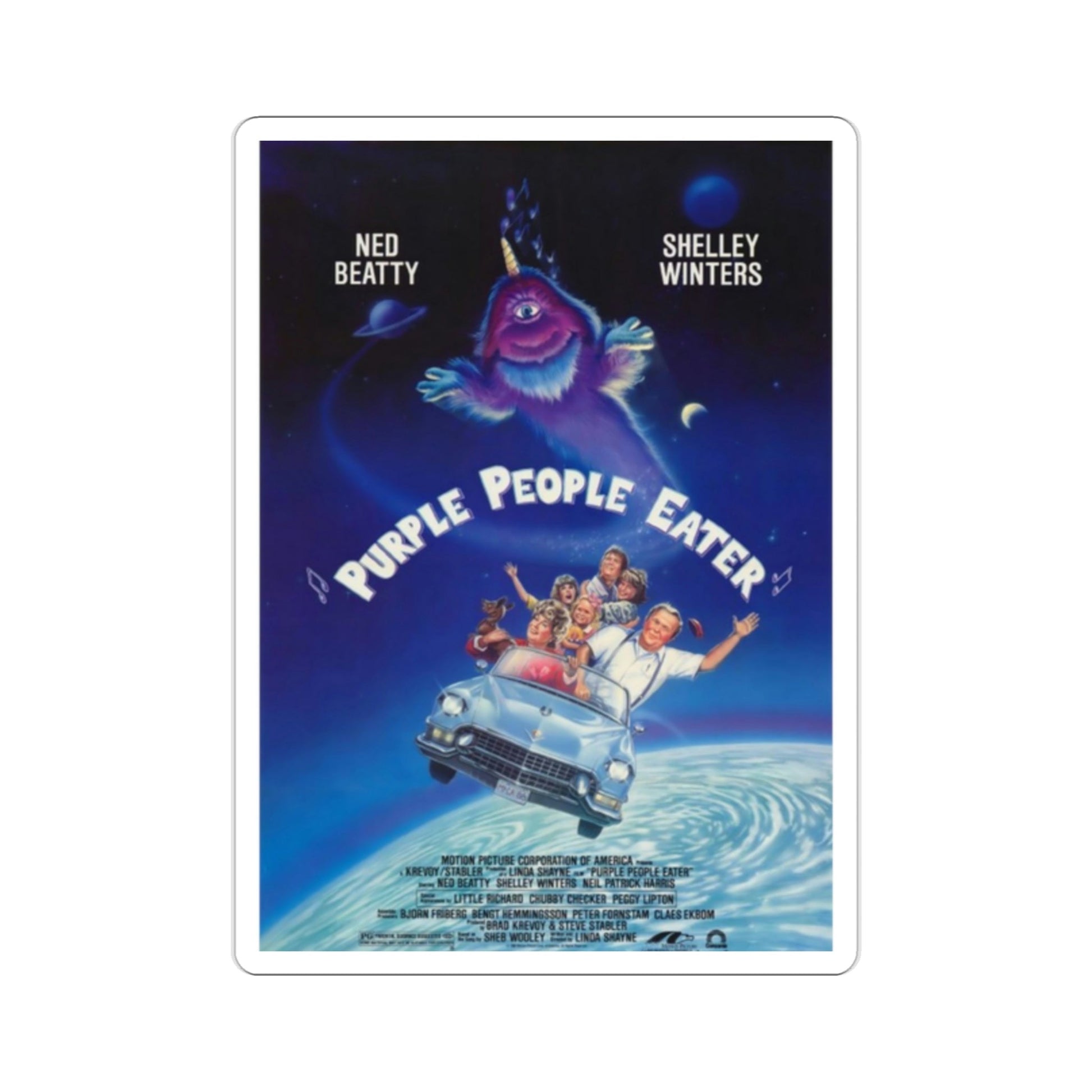 Purple People Eater 1988 Movie Poster STICKER Vinyl Die-Cut Decal-2 Inch-The Sticker Space